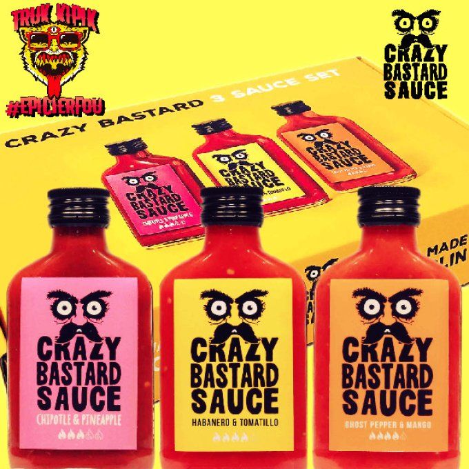 3 sauces piquantes classiques Crazy Bastard 