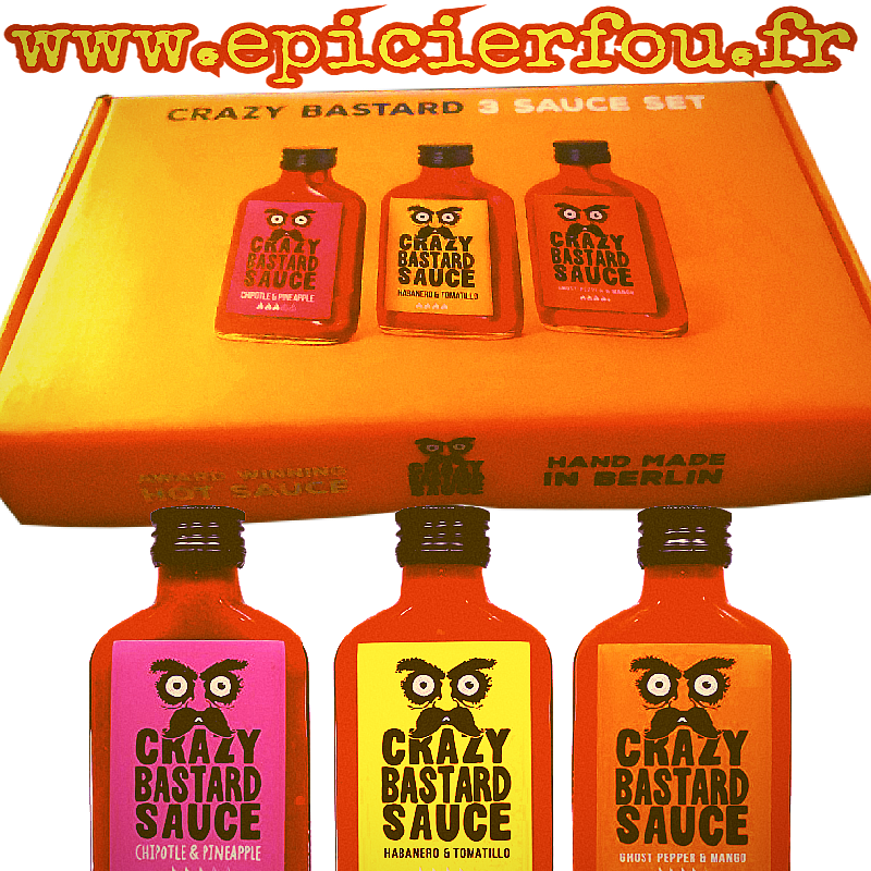 Sauce piquante : Crazy Bastard Full Regular Sauce coffret 7 x Bouteilles  100ml -  France