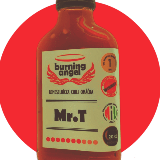 image de sauce piquante Mr T avec piments Carolina Reaper et Cayenne